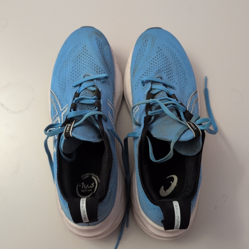 Asics Gel Nimbus 26 Blue and White Athletic Shoes 9.5 Men